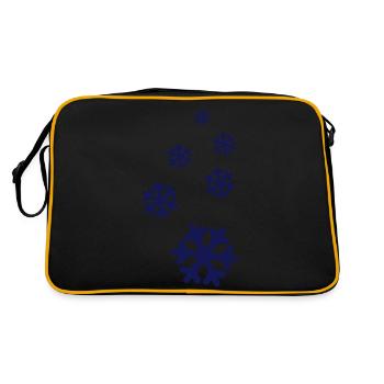 Schneeflocken - Retro Tasche - Schwarz/Gold - Hinten
