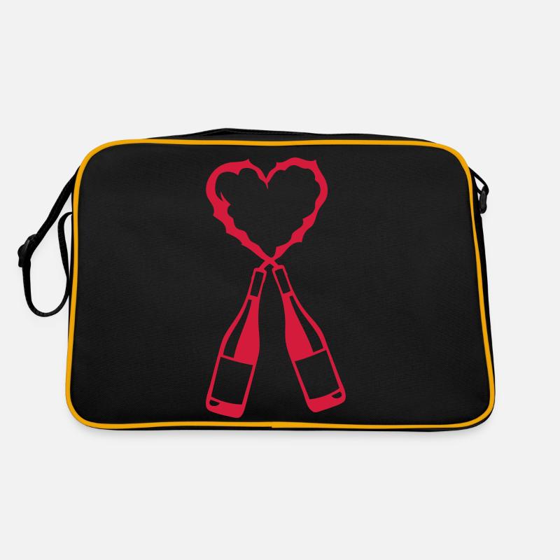 flasche roten liebesherzform - Sac Retro - noir/or