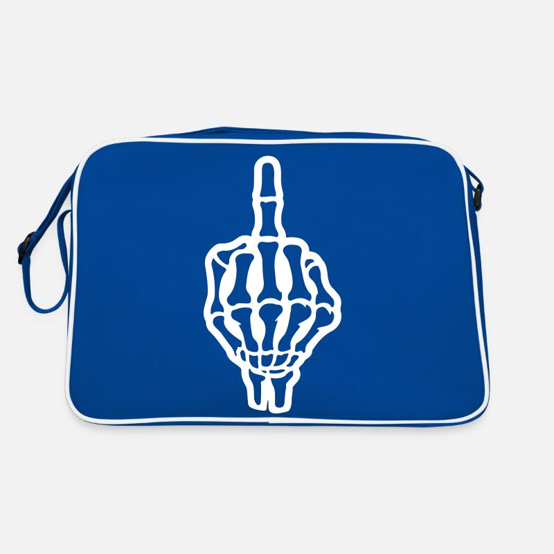 Skelett Mittelfinger Hand Retro Tasche