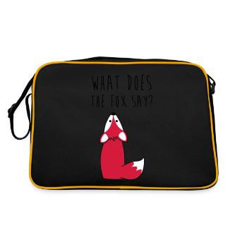 What does the fox say? - Retro Tasche - Schwarz/Gold - Hinten