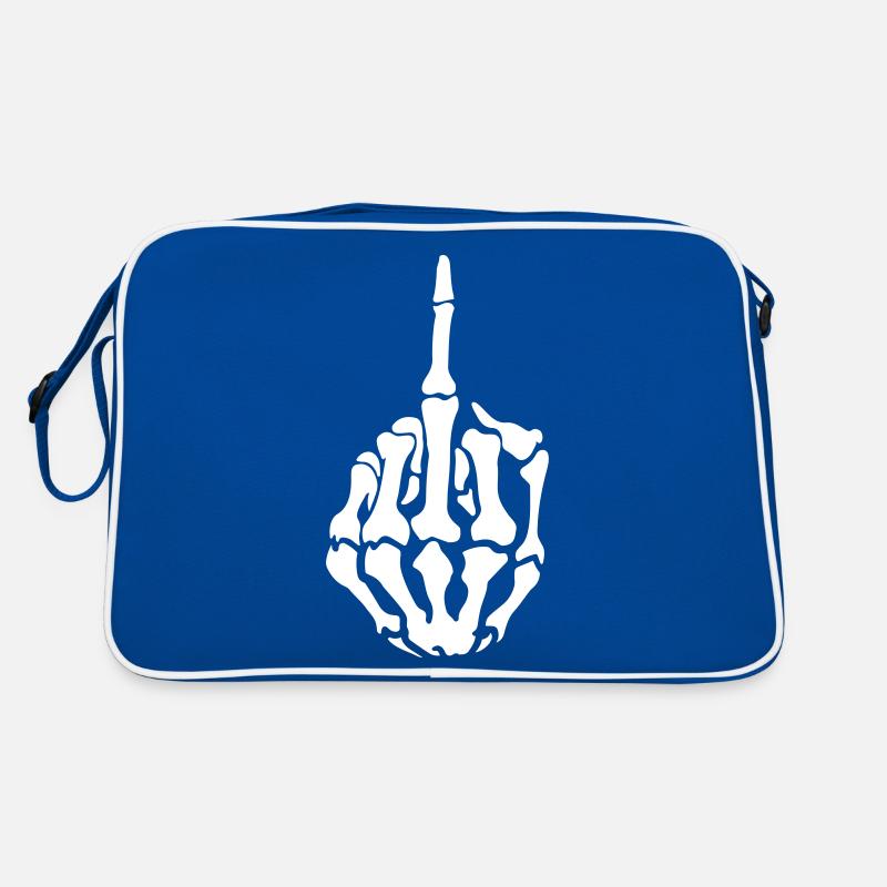middle finger symbol skeleton Retro Bag
