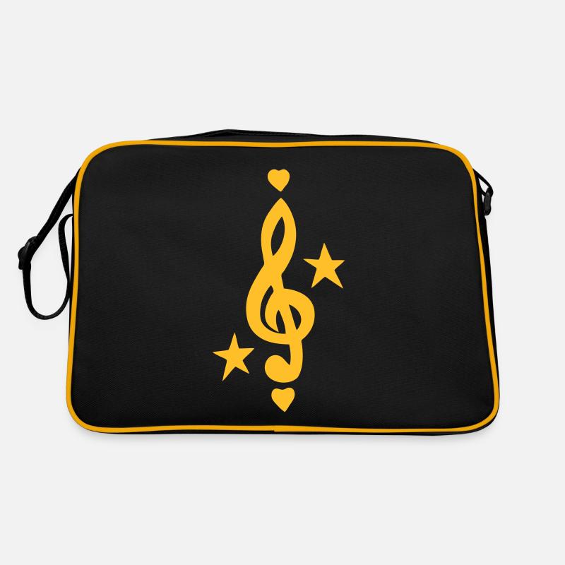 style note 8, clef, stars Retro Bag