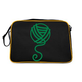 knitting ball of wool - Retro Bag - black/gold - Back