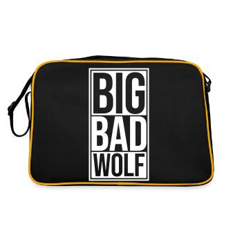 big bad wolf quote - Retro Bag - black/gold - Back