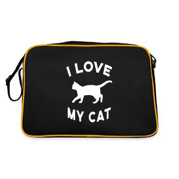 Chat Propriétaire de chat Amoureux des chats J’aime mon chat - Sac Retro - noir/or - Dos