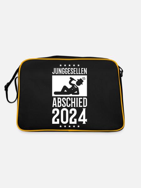 Junggesellenabschied 2024 - Retro Tasche - Schwarz/Gold - Hinten