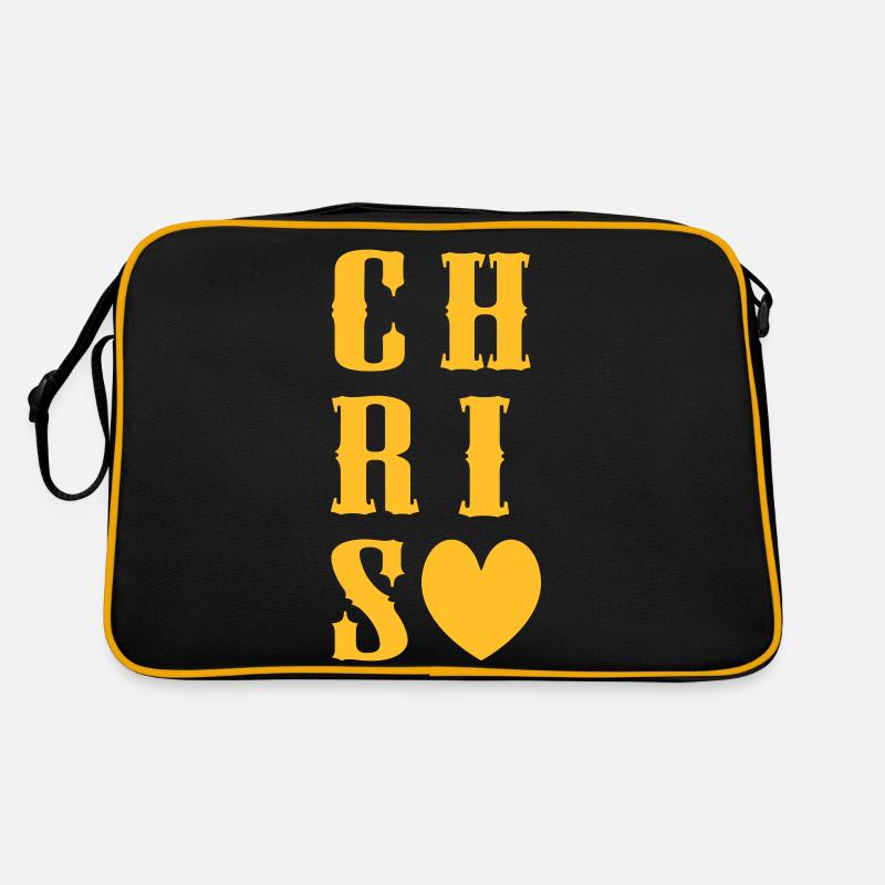 Le nom de Chris avec cœur Sac Retro
