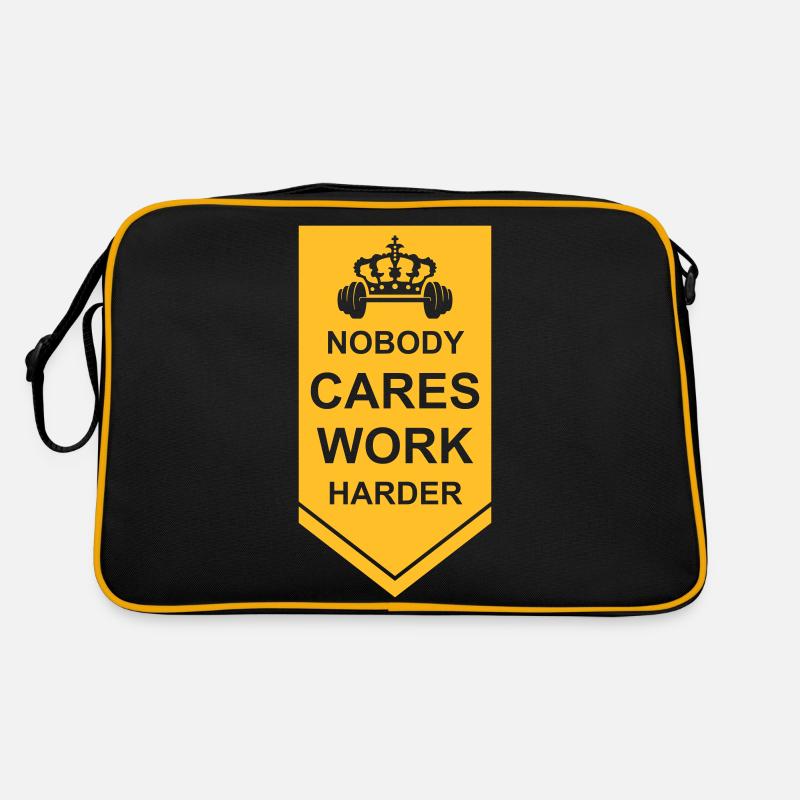 nobody cares work harder Retro Tasche