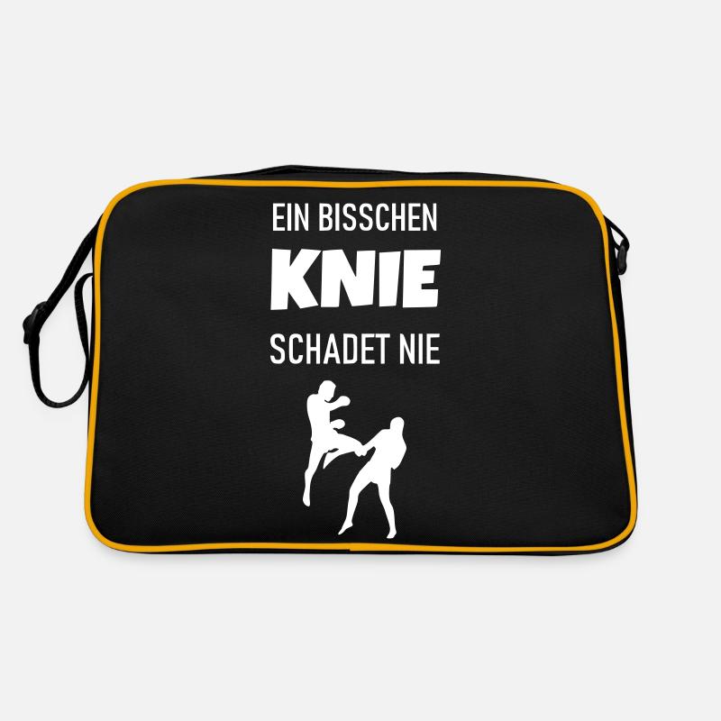 Ein bisschen Knie schadet nie - Retro Tasche - Schwarz/Gold