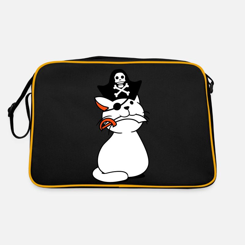 Cute Pirate Cat Buccaneer Eye Patch Hat Saber Retro Bag
