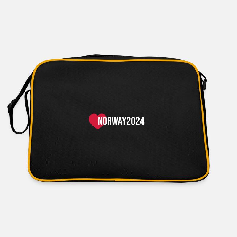 Norwegen 2024 Herz Urlaub Retro Tasche