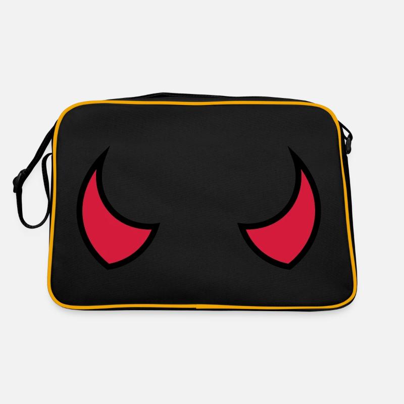 Teufelshörner - devil horns - cornes du diable - Retro Tasche - Schwarz/Gold