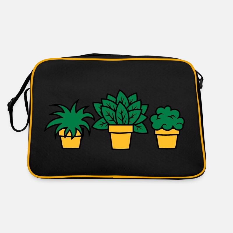 Pflanzen plants plante Geschenkidee gift idea - Retro Tasche - Schwarz/Gold