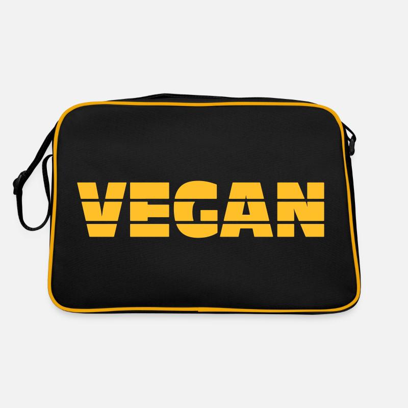 Vegan / Retro / Veganer - Retro Tasche - Schwarz/Gold