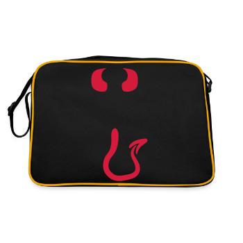 Devil Satan horns evil Dick - Retro Bag - black/gold - Back