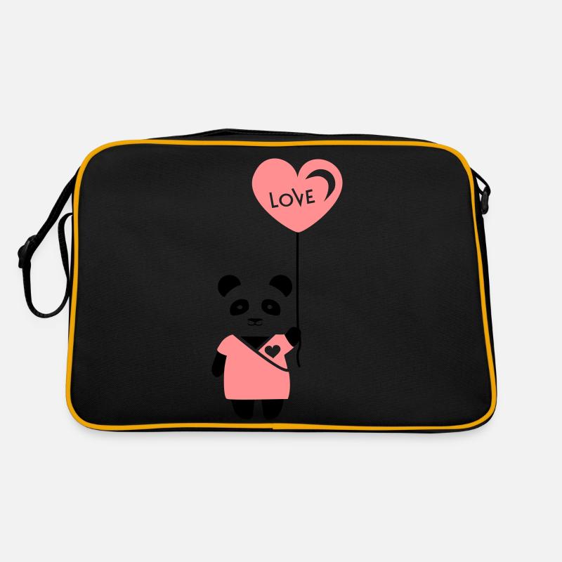 Pärchenshirt "Panda" Mädchen Retro Tasche