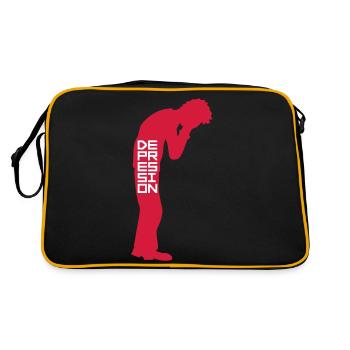 Stehend weinen Depression - Retro Tasche - Schwarz/Gold - Hinten