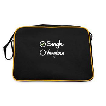 Single Brautschau Suche Frau Mann Partnersuche - Retro Tasche - Schwarz/Gold - Hinten