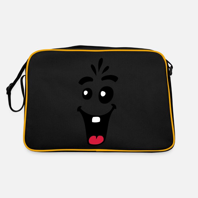 Rire amical Visage comique heureux Sac Retro