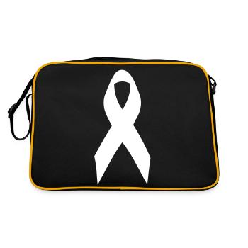 ruban blanc - paix - Sac Retro - noir/or - Dos