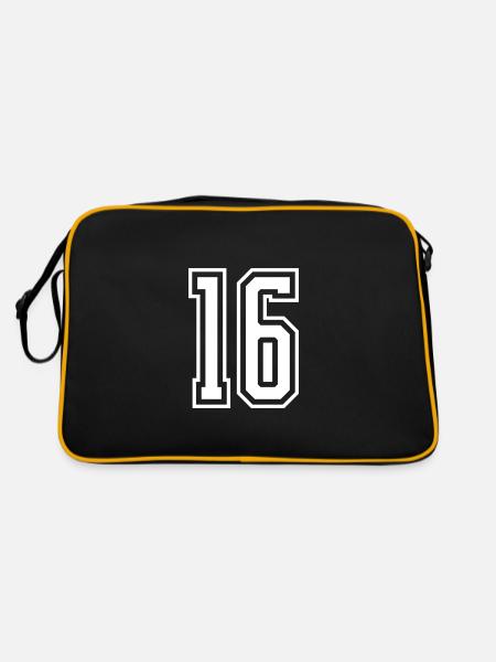16 Numéro de numéro - Sac Retro - noir/or - Dos