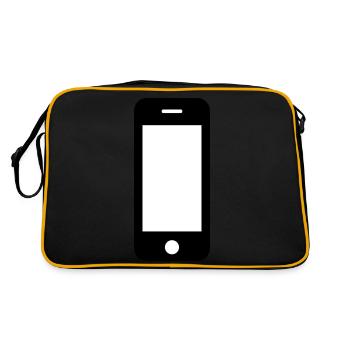 Handy - Retro Tasche - Schwarz/Gold - Hinten