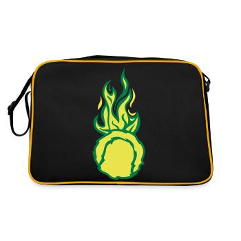 balle tennis flamme fire flame d - Sac Retro - noir/or - Dos