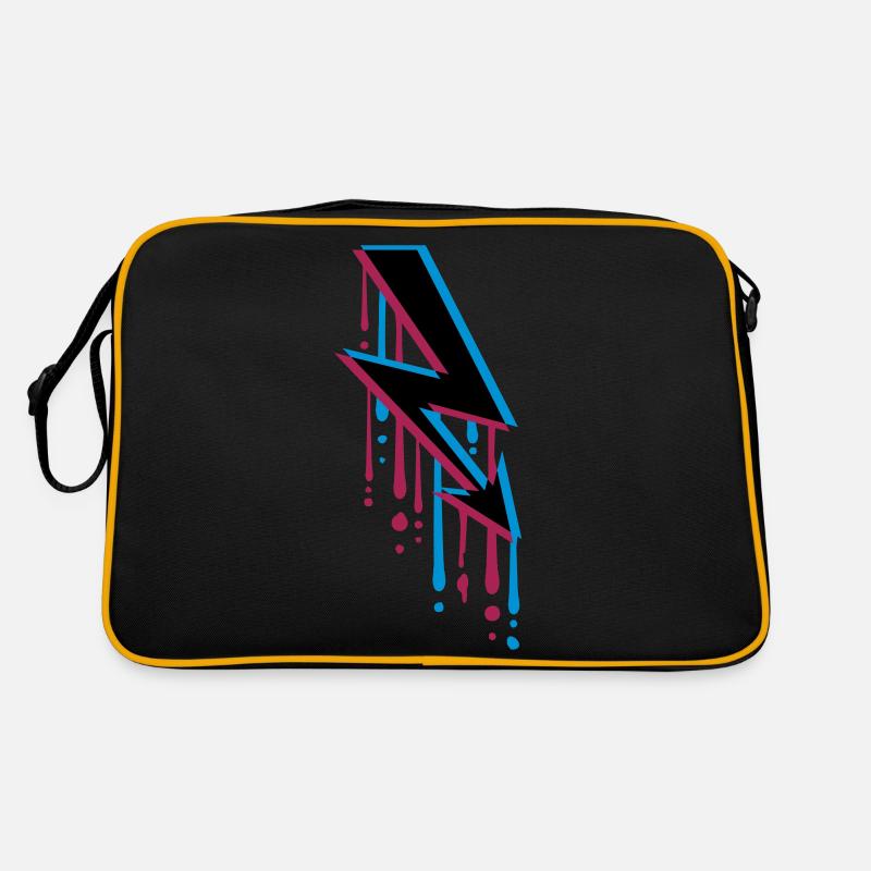 tropfen graffiti 3d elektrisch blitz strom energie Retro Tasche