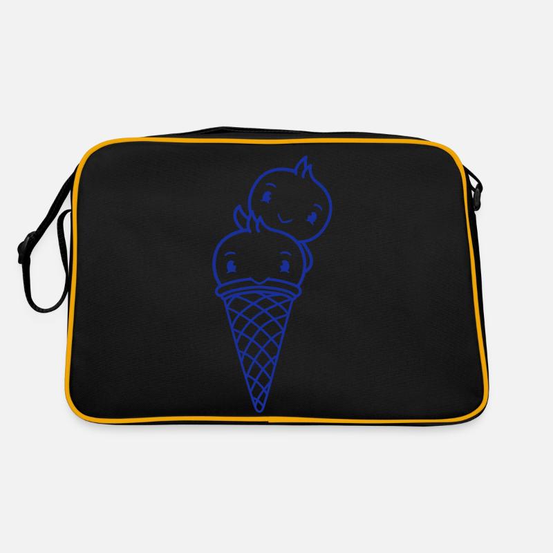 Vögel Eis Waffel Waffeleis Kugeln Eiscreme Eistüte Retro Tasche