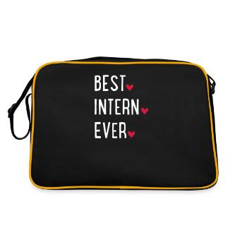 best intern ever - Retro Tasche - Schwarz/Gold - Hinten