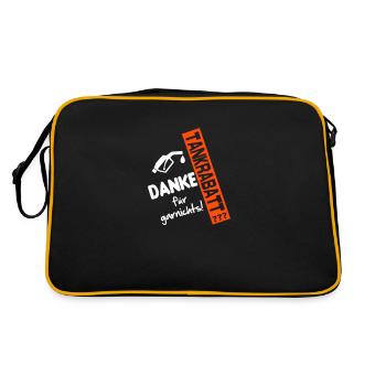 Tankrabatt Benzin Diesel Gold Benzinpreis - Retro Tasche - Schwarz/Gold - Hinten