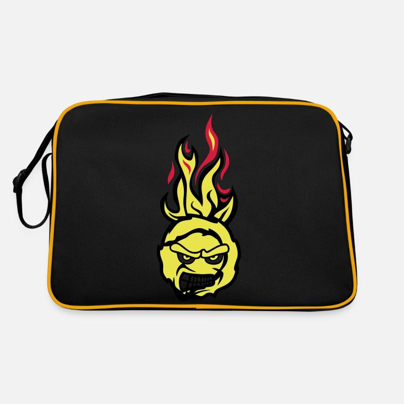tennis face cartoon flame feroce Retro Bag