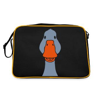 Goose head from the front - Retro Bag - black/gold - Back