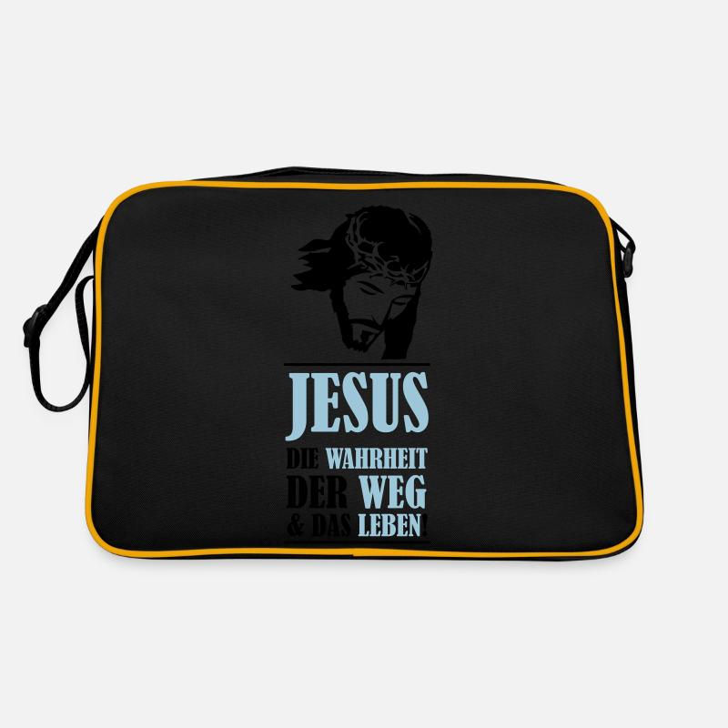 Jésus : la vérité, le chemin et la vie - Sac Retro - noir/or