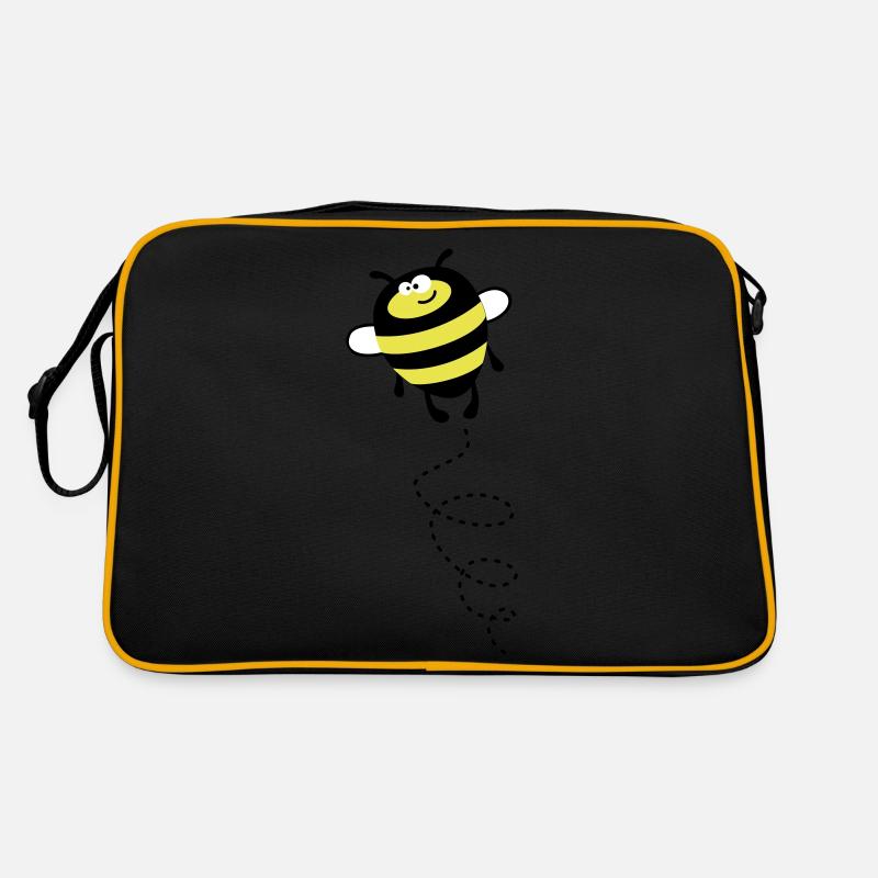 Biene – Hummel – Bienchen - Retro Tasche - Schwarz/Gold