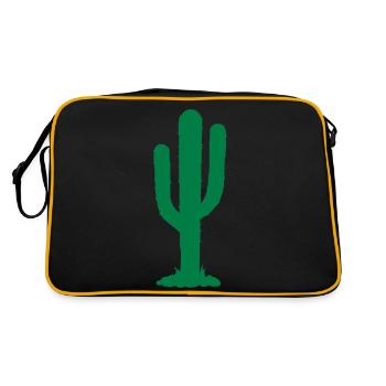 kaktus - Retro Tasche - Schwarz/Gold - Hinten