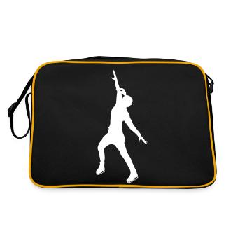 Eisprinzessin in Weiß - Retro Tasche - Schwarz/Gold - Hinten