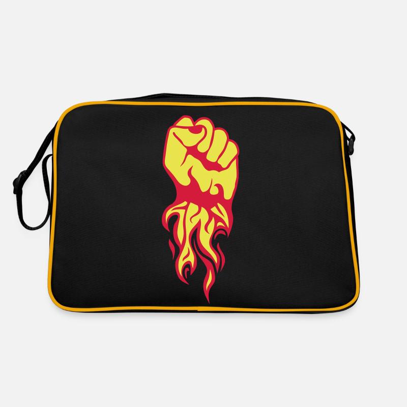 fire fire flame close fist fist faust0 Retro Bag
