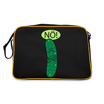 Saure Gurke (b) - Retro Tasche - Schwarz/Gold - Hinten
