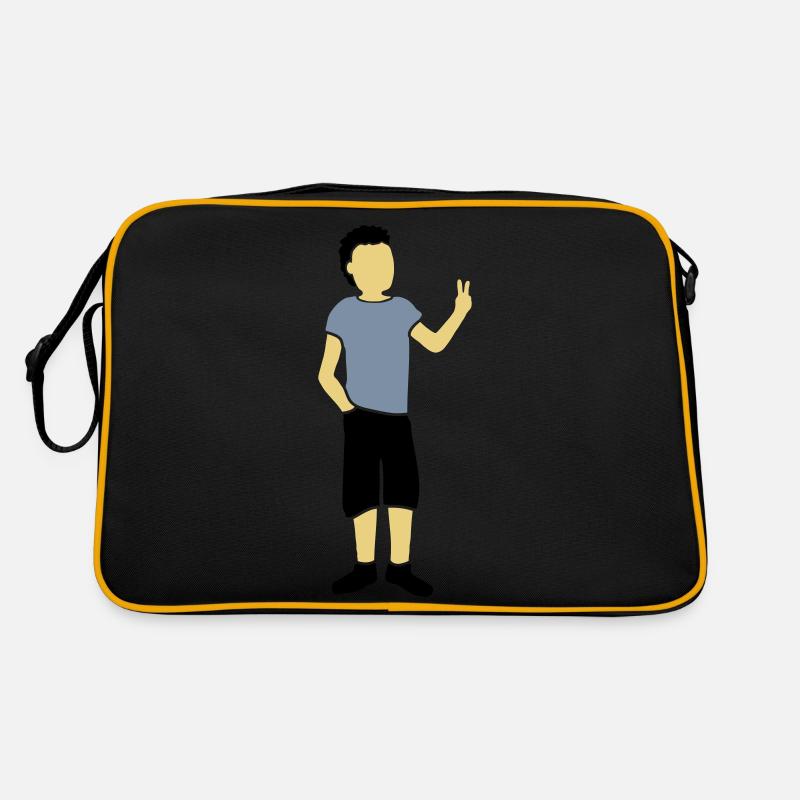 Youth Silhouette Peace Sign Retro Bag