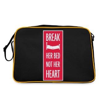break her bed Zitat - Retro Tasche - Schwarz/Gold - Hinten