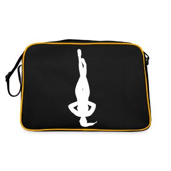 Flexible yoga in white silhouette - Retro Bag - black/gold - Back