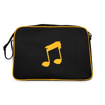 Eighth notes frayed | Vectorgraphic - Retro Bag - black/gold - Back