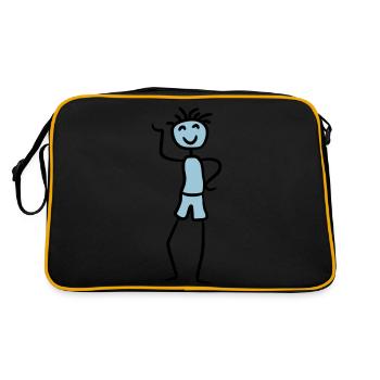 Glücklicher cooler Junge - Retro Tasche - Schwarz/Gold - Hinten