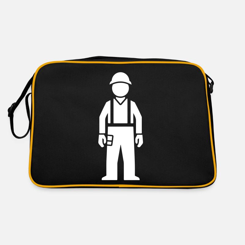 Bauarbeiter Symbol Retro Tasche