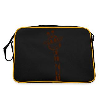 Drôle Long Cou Girafe Cool Animaux mignons - Sac Retro - noir/or - Dos