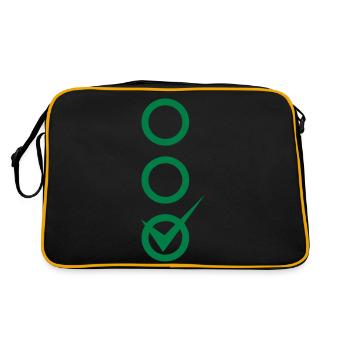 case coche ok valide ajouter texte - Sac Retro - noir/or - Dos