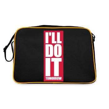 do it tomorrow Zitat - Retro Tasche - Schwarz/Gold - Hinten