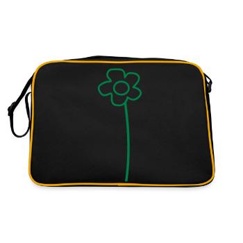Green Daisies Flower Spring Summer Flowers - Retro Bag - black/gold - Back