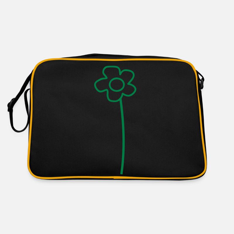 Grüne Margeriten Blume Frühling Sommer Blümchen Retro Tasche